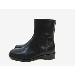 COLE HAAN Womens Size 6.5 B Black Leather Zip Ankle Fashion Boots Bootie